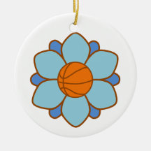 Blue Basketball Girl Christmas Tree Ornaments