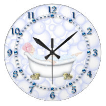 Blue Bathroom Bubbles Clocks