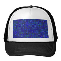 Blue Bathroom Tiles Mesh Hat