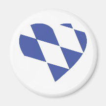 blue bavarian heart icon magnets