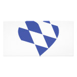 blue bavarian heart icon customized photo card