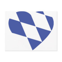 blue bavarian heart icon postcard