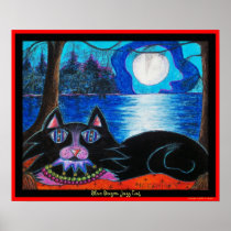 Blue Bayou Jazz Cat Print