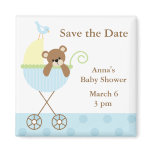 Blue Bear Baby Shower Save the Date magnets
