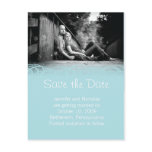 Blue & Beautiful Swirl Save the Date Announcement postcards
