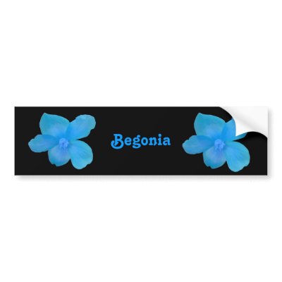 Blue Begonia Customizable Bumper Sticker by Fallen_Angel_483
