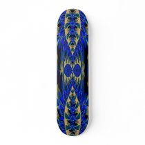 Blue Beige Abstract Skateboard