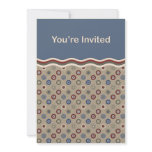 Blue Beige and Burgundy Bullseyes Invite