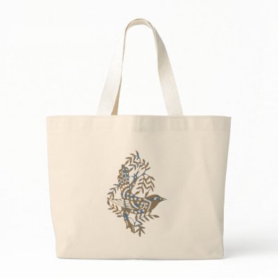 Blue Beige Bird Bag by litabug