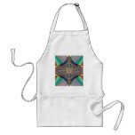 Blue Beige Ladder Fractal Aprons