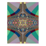 Blue Beige Ladder Fractal Postcards