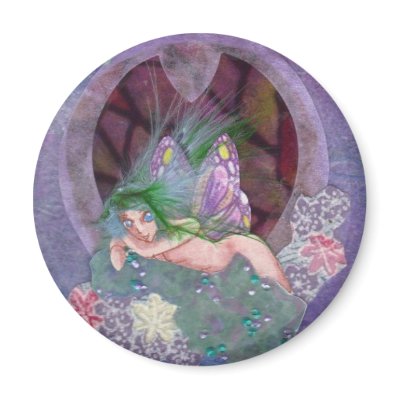 Blue Belle Fairy mixed media fantasy art magnet by darklingemily