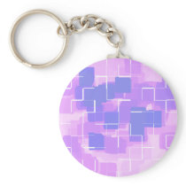"Blue Berry" Geometric  Art Keychain