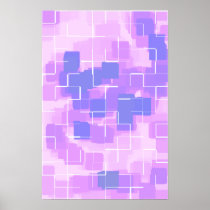 "Blue Berry" Geometric  Art Poster