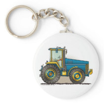 Blue Big Tractor Key Chains