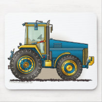 Blue Big Tractor Mouse Pads