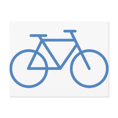 blue bike icon bicycle cylce postcard by TomaniacLines