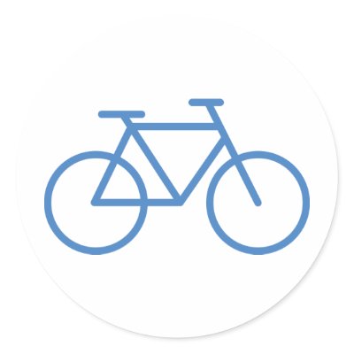 blue bike icon bicycle cylce sticker by TomaniacLines