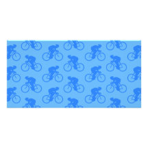Blue Bike Pattern. Photo Greeting Card