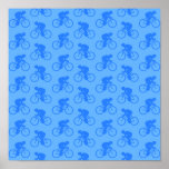 Blue Bike Pattern. Print
