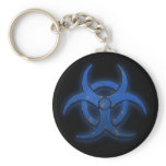Blue Biohazard Keychain