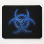 Blue Biohazard Mouse Pads