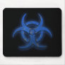 Blue Biohazard Mouse Pads