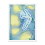 Blue Bird in Flight Watercolor Painting Post Card postcards