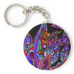 Blue Bird Of Paradise Black Key Chain
