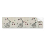 Blue bird on a branch of a fruit tree bumper stickers