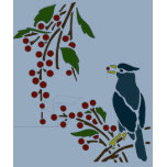 Blue Bird with Berries t-shirts