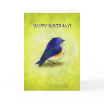 Blue Birdie Greeting Card(customisable)