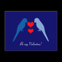 Blue Birds in Love Postcard