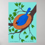 Blue Bird's Nest Poster