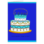 Blue Birthday Cake Greeting Cards