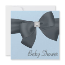 Blue Black Bow Elegant Baby Shower