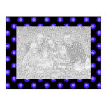 blue black floral photoframe postcard