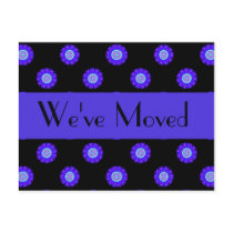 blue black floral We've Moved