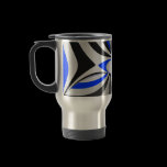 Blue Black Grey Abstract Coffee Mug