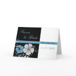 Blue & Black Hibiscus Save The Date cards