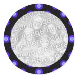 blue  black Kaleidoscope pattern photo frame stickers