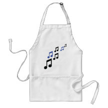 blue black music notes aprons