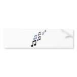 blue black music notes bumper stickers