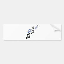 blue black music notes bumper stickers