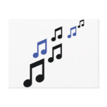 blue black music notes postcard