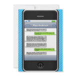 Blue/Black Smart Phone iParty Birthday Party invitations