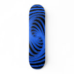 Blue & Black Spiral Graphics: Skateboard