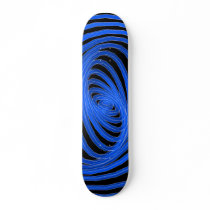 Blue & Black Spiral Graphics: Skateboard