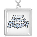 Blue/Black Text Proud New Dad Gifts Pendants