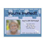 Blue Blocked Fully Customized Invitation Post Card
